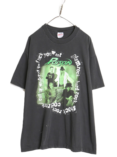 00s ポイズン 両面 ツアー プリント Tシャツ メンズ XL / オールド フォト イラスト グラフィック バンド ロック メタル 大きいサイズ 黒