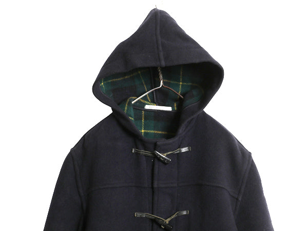 イギリス製 バーバリー ロンドン ダッフル コート レディース XS ハーフコート ロング メルトン ウール ブラックウォッチ チェックライナー