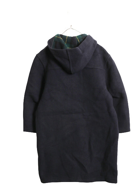 イギリス製 バーバリー ロンドン ダッフル コート レディース XS ハーフコート ロング メルトン ウール ブラックウォッチ チェックライナー