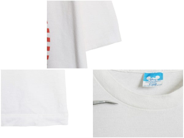 80s USA製 ミッキー プリント Tシャツ メンズ レディース XL ヴィンテージ ディズニー オフィシャル イラスト キャラクター 大きいサイズ