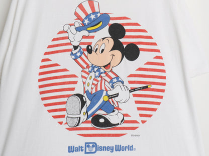 80s USA製 ミッキー プリント Tシャツ メンズ レディース XL ヴィンテージ ディズニー オフィシャル イラスト キャラクター 大きいサイズ