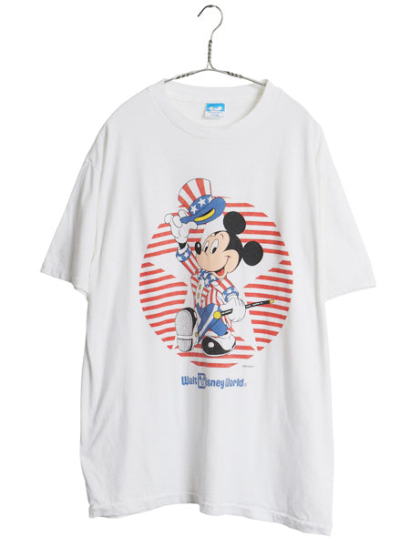 80s USA製 ミッキー プリント Tシャツ メンズ レディース XL ヴィンテージ ディズニー オフィシャル イラスト キャラクター 大きいサイズ