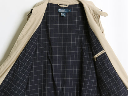 90s ポロ ラルフローレン スイングトップ ジャケット メンズ L / 古着 オールド スムース 素材 フルジップ チェック ライナー付き ブルゾン