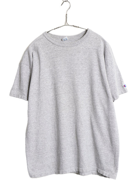 80s USA製 ★ チャンピオン 目無し 88 12 Tシャツ メンズ XL 古着 ヴィンテージ トリコタグ シングルステッチ 大きいサイズ 無地 霜降り 灰