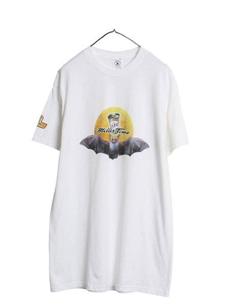 デッドストック 90s 00s 企業 ミラー ビール プリント 半袖 Tシャツ メンズ L / 当時物 オールド グラフィック イラスト ヘビーウェイト 白