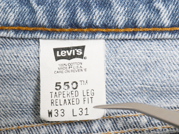 90s USA製 リーバイス 550 デニム パンツ メンズ 33 31 / 古着 オールド リラックス フィット テーパード ジーンズ ジーパン Gパン 赤タブ