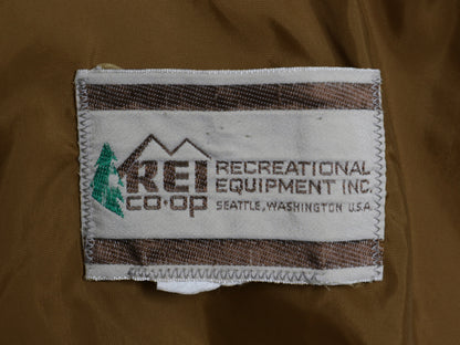 70s ★ REI マウンテンパーカー ジャケット メンズ L 程/ ヴィンテージ アウトドア ナイロン フード ハイネック フルジップ 無地 ベージュ