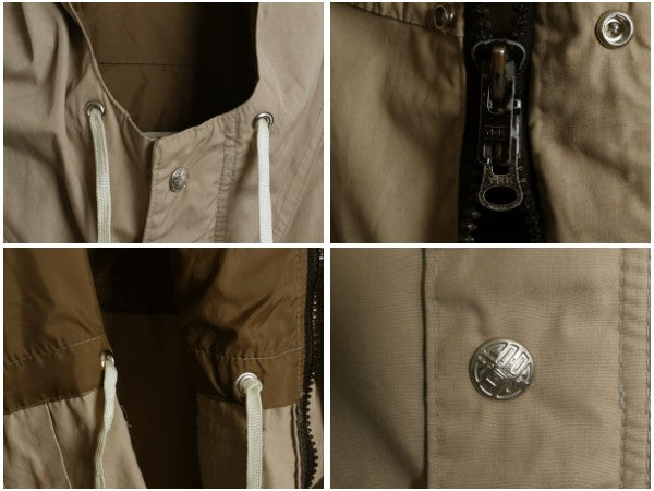 70s ★ REI マウンテンパーカー ジャケット メンズ L 程/ ヴィンテージ アウトドア ナイロン フード ハイネック フルジップ 無地 ベージュ