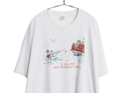 90s USA製 ジョーク イラスト プリント Tシャツ メンズ XL / オールド アート グラフィック キャラクター ヘビーウェイト 大きいサイズ 白