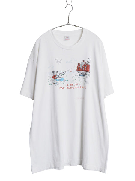 90s USA製 ジョーク イラスト プリント Tシャツ メンズ XL / オールド アート グラフィック キャラクター ヘビーウェイト 大きいサイズ 白