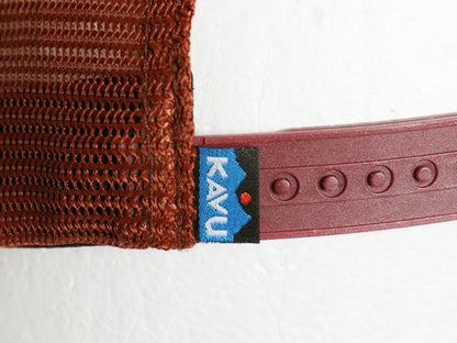 デッドストック カブー ロゴ ワッペン 刺繍 メッシュ ベースボール キャップ フリーサイズ  帽子 トラッカー ハット ワンポイント ブラウン