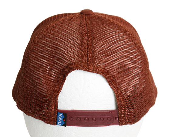 デッドストック カブー ロゴ ワッペン 刺繍 メッシュ ベースボール キャップ フリーサイズ  帽子 トラッカー ハット ワンポイント ブラウン