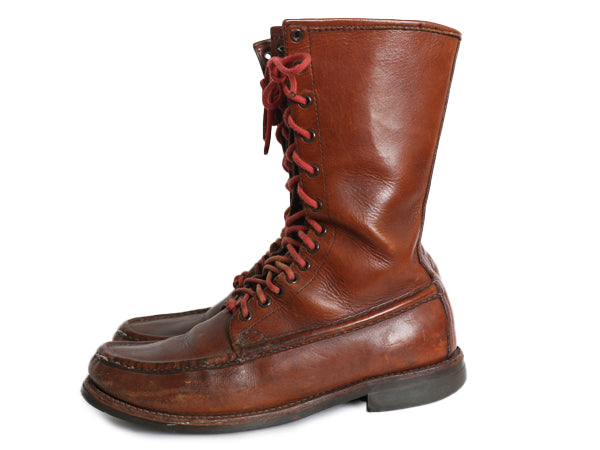 60s ★ ラッセルモカシン バードシューター ブーツ 9 メンズ 27cm / ヴィンテージ 白タグ 革靴 本革 レザー ダブルヴァンプ ロガー ワーク