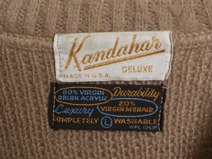 60s 70s USA製 ★ Kandahar Vネック モヘア ニット セーター メンズ L / ヴィンテージ プルオーバー アクリル 毛足 シャギー グランジ 無地