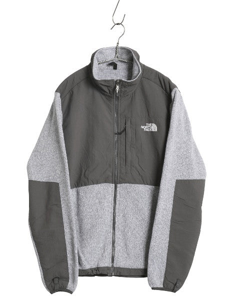 ノースフェイス デナリ ジャケット レディース L アウトドア フリース ナイロン フルジップ ブルゾン ハイネック アウター 2トーン 灰 濃灰