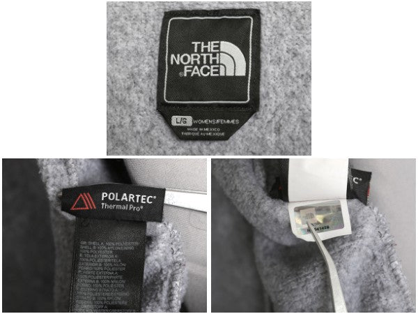 ノースフェイス デナリ ジャケット レディース L アウトドア フリース ナイロン フルジップ ブルゾン ハイネック アウター 2トーン 灰 濃灰