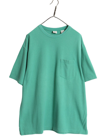 00s オールド ギャップ 鹿の子 ポケット付き 半袖 Tシャツ メンズ L / 無地 ポケT ヘビーウェイト コットン カットソー ボックス グリーン