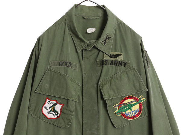 60s ★ 米軍実物 US ARMY 3rd ジャングルファティーグ ジャケット MEDIUM SHORT ヴィンテージ ミリタリー ノンリップ スコードロン パッチ