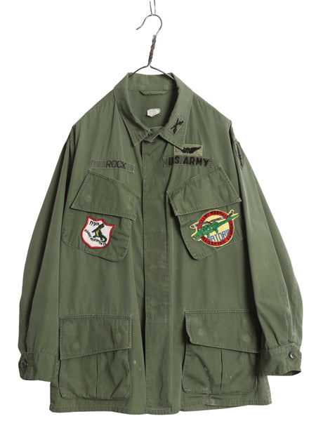 60s ★ 米軍実物 US ARMY 3rd ジャングルファティーグ ジャケット MEDIUM SHORT ヴィンテージ ミリタリー ノンリップ スコードロン パッチ