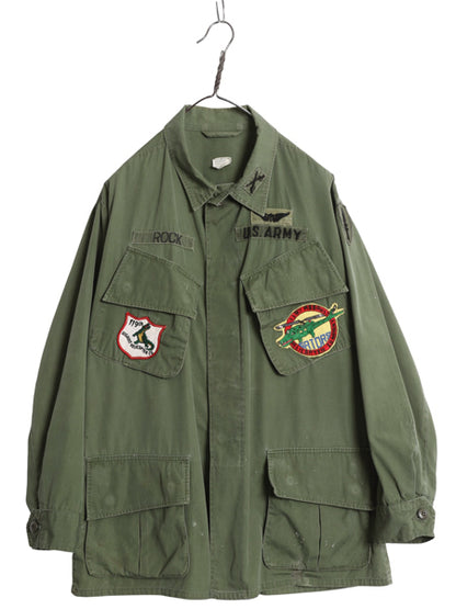 60s ★ 米軍実物 US ARMY 3rd ジャングルファティーグ ジャケット MEDIUM SHORT ヴィンテージ ミリタリー ノンリップ スコードロン パッチ