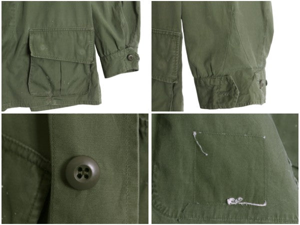 60s ★ 米軍実物 US ARMY 3rd ジャングルファティーグ ジャケット MEDIUM SHORT ヴィンテージ ミリタリー ノンリップ スコードロン パッチ