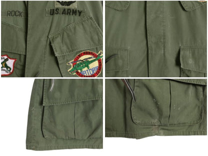 60s ★ 米軍実物 US ARMY 3rd ジャングルファティーグ ジャケット MEDIUM SHORT ヴィンテージ ミリタリー ノンリップ スコードロン パッチ