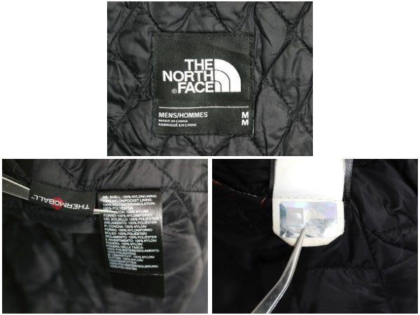 ノースフェイス DRYVENT 中綿 ナイロン ジャケット メンズ M 古着 マウンテンパーカー ジャンパー サーモボール フルジップ 収納 フード 黒