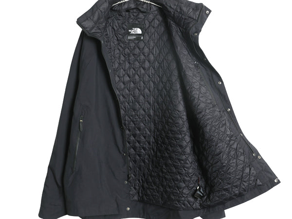 ノースフェイス DRYVENT 中綿 ナイロン ジャケット メンズ M 古着 マウンテンパーカー ジャンパー サーモボール フルジップ 収納 フード 黒