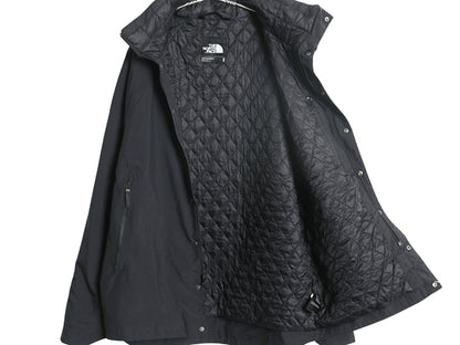 ノースフェイス DRYVENT 中綿 ナイロン ジャケット メンズ M 古着 マウンテンパーカー ジャンパー サーモボール フルジップ 収納 フード 黒