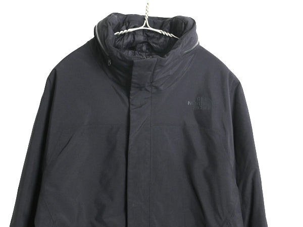 ノースフェイス DRYVENT 中綿 ナイロン ジャケット メンズ M 古着 マウンテンパーカー ジャンパー サーモボール フルジップ 収納 フード 黒