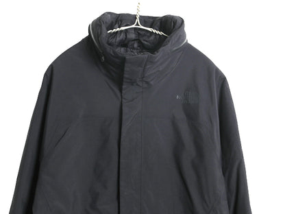 ノースフェイス DRYVENT 中綿 ナイロン ジャケット メンズ M 古着 マウンテンパーカー ジャンパー サーモボール フルジップ 収納 フード 黒