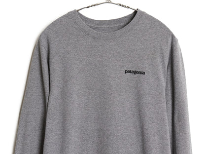 パタゴニア 両面 プリント 長袖 Tシャツ メンズ S 18年製 アウトドア ロンT ロングスリーブ P6 バックプリント ボックスロゴ カットソー 灰