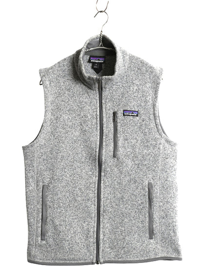 パタゴニア ベターセーター ベスト メンズ М / 古着 フリース セーター 前開き フルジップ アウトドア ハイネック 重ね着 霜降り グレー