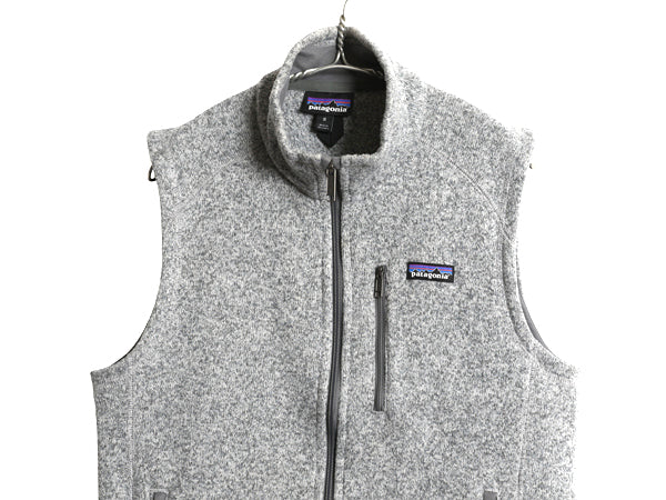 パタゴニア ベターセーター ベスト メンズ М / 古着 フリース セーター 前開き フルジップ アウトドア ハイネック 重ね着 霜降り グレー