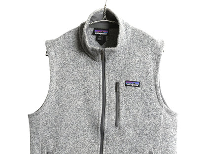 パタゴニア ベターセーター ベスト メンズ М / 古着 フリース セーター 前開き フルジップ アウトドア ハイネック 重ね着 霜降り グレー