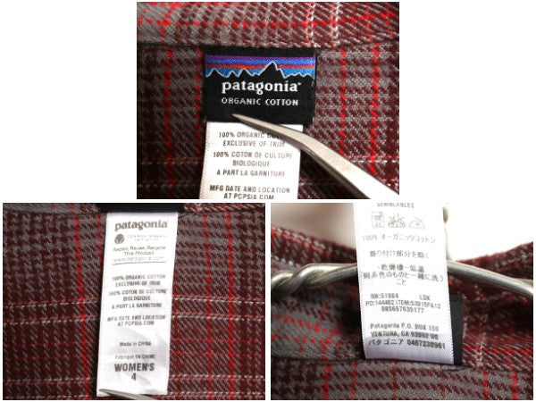 パタゴニア フィヨルド フランネル シャツ レディース S 程 / 12年製 アウトドア チェック オーガニック コットン 長袖シャツ マルチカラー