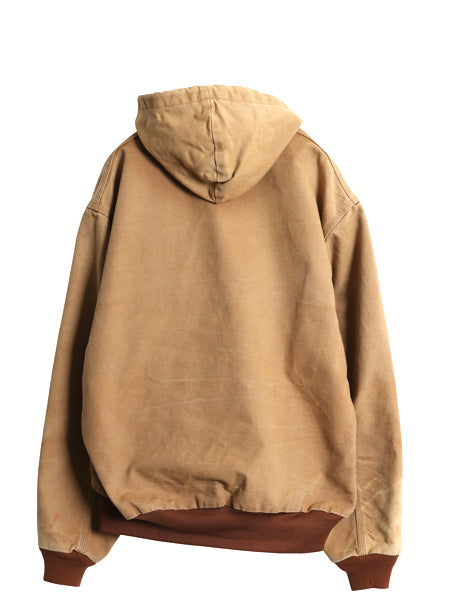 US企画 90s USA製 カーハート アクティブ ジャケット メンズ XL オールド ダック パーカー メッシュ ライナー フルジップ 大きいサイズ 茶