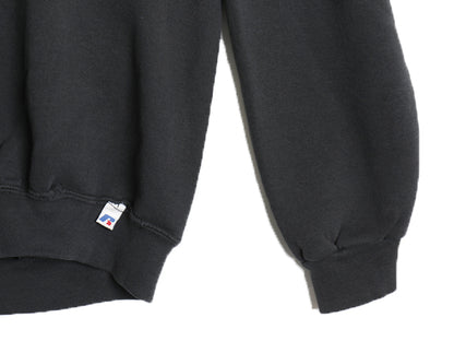 00s ラッセル 無地 スウェット メンズ レディース XXL / オールド トレーナー 前V 裏起毛 ワンポイント ブランク 大きいサイズ シンプル 黒