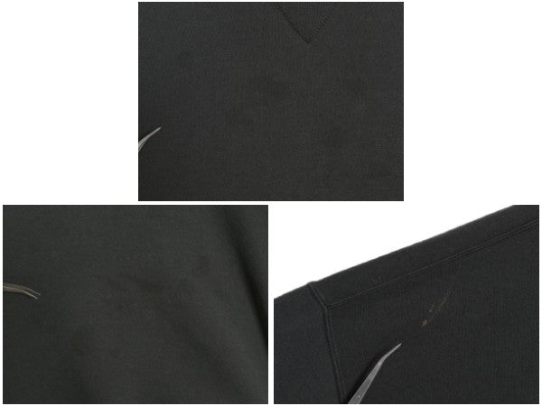 00s ラッセル 無地 スウェット メンズ レディース XXL / オールド トレーナー 前V 裏起毛 ワンポイント ブランク 大きいサイズ シンプル 黒