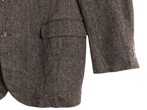 80s USA製 ハリスツイード テーラード ジャケット メンズ XL 程 ヴィンテージ ブレザー ツイード ウール トラッド ヘリンボーン ストライプ