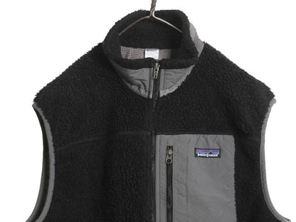 パタゴニア クラシック レトロX フリース ベスト メンズ L 古着 11年製 アウトドア パイル フルジップ ハイネック 重ね着 前開き ブラック