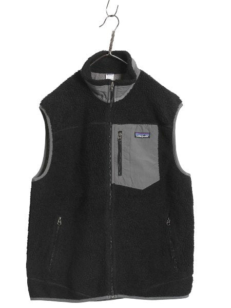 パタゴニア クラシック レトロX フリース ベスト メンズ L 古着 11年製 アウトドア パイル フルジップ ハイネック 重ね着 前開き ブラック