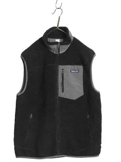 パタゴニア クラシック レトロX フリース ベスト メンズ L 古着 11年製 アウトドア パイル フルジップ ハイネック 重ね着 前開き ブラック