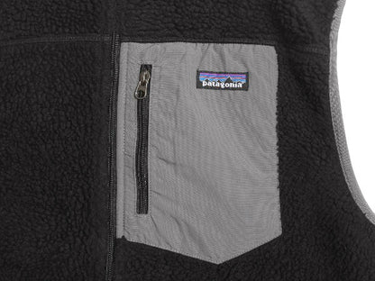 パタゴニア クラシック レトロX フリース ベスト メンズ L 古着 11年製 アウトドア パイル フルジップ ハイネック 重ね着 前開き ブラック