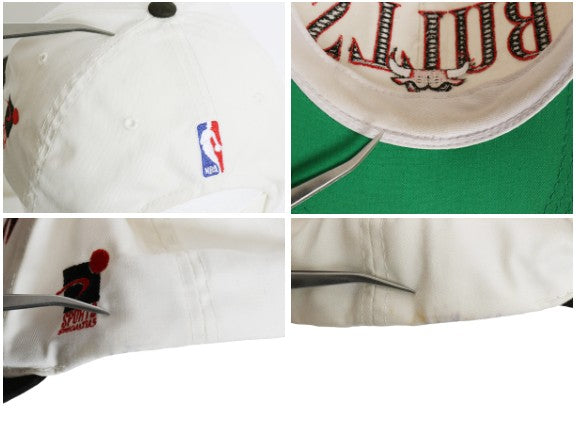 90s SPORT SPECIALTIES BULLS 刺繍 ベースボール キャップ フリーサイズ / 帽子 オールド NBA バスケ キャラクター ワンポイント ツートン