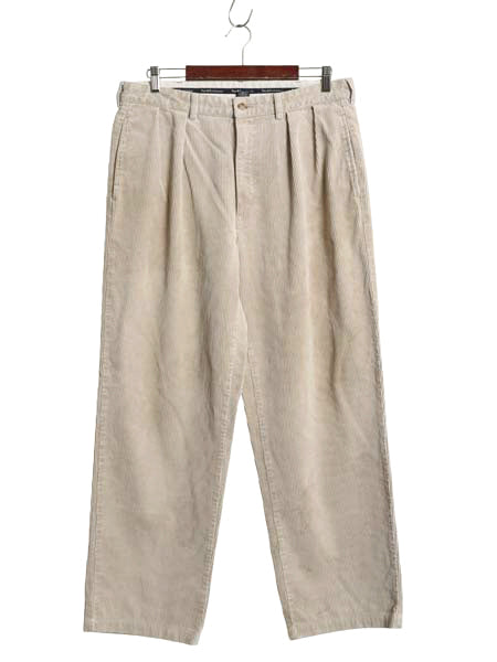90s ポロ ラルフローレン 太畝 コーデュロイ パンツ 実寸 34 30 / オールド スラックス ストレート ツータック ヘビーウェイト ポロコーズ