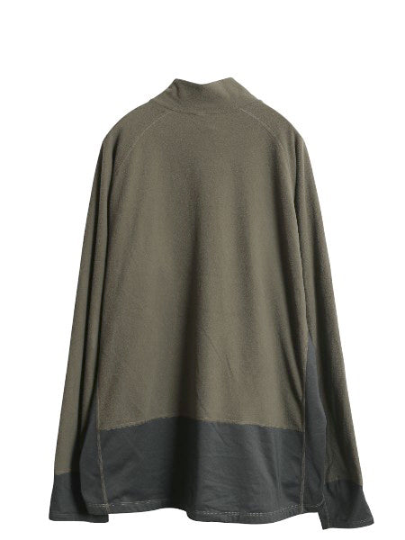 ノースフェイス ハーフジップ フリース 長袖 Tシャツ メンズ XXL / アウトドア ロンT ストレッチ ハイネック 大きいサイズ ツートン 薄手