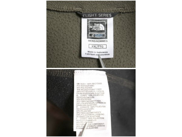 ノースフェイス ハーフジップ フリース 長袖 Tシャツ メンズ XXL / アウトドア ロンT ストレッチ ハイネック 大きいサイズ ツートン 薄手