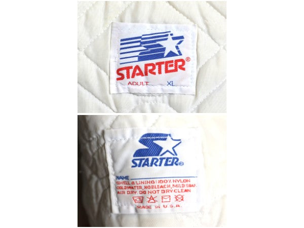 90s USA製 カレッジ ナイロン サテン スタジャン メンズ XL / オールド NFL スターター 中綿 キルティング ライナー ブルゾン 大きいサイズ