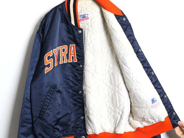 90s USA製 カレッジ ナイロン サテン スタジャン メンズ XL / オールド NFL スターター 中綿 キルティング ライナー ブルゾン 大きいサイズ